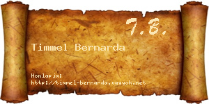 Timmel Bernarda névjegykártya
